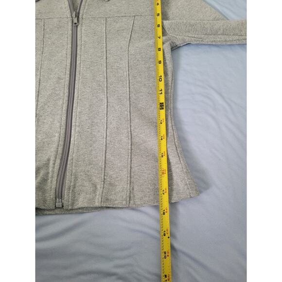 Vintage Y2k Kavio Zip Up Collared Fitted Sweater Sz S Gray Preppy Twee Academia - Picture 5 of 6